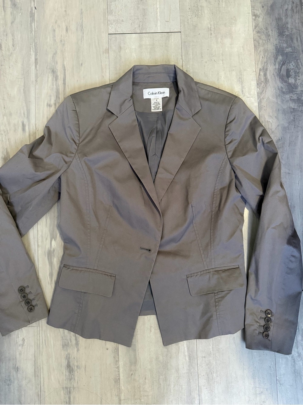 Calvin Klein Women's Charcoal Single-Button Blazer